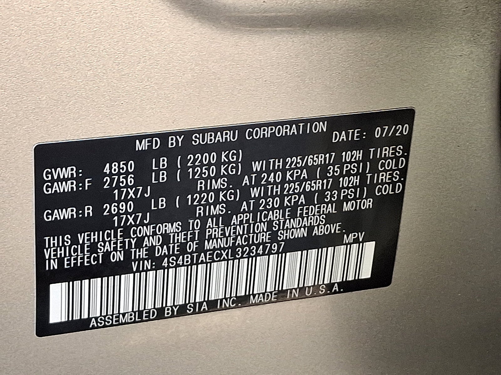2020 Subaru Outback Premium