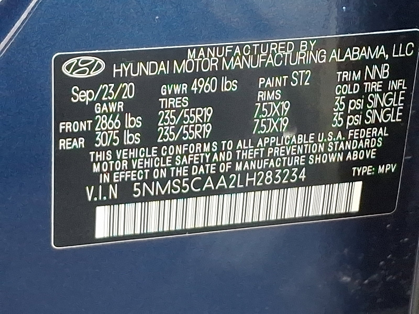 2020 Hyundai Santa Fe Limited