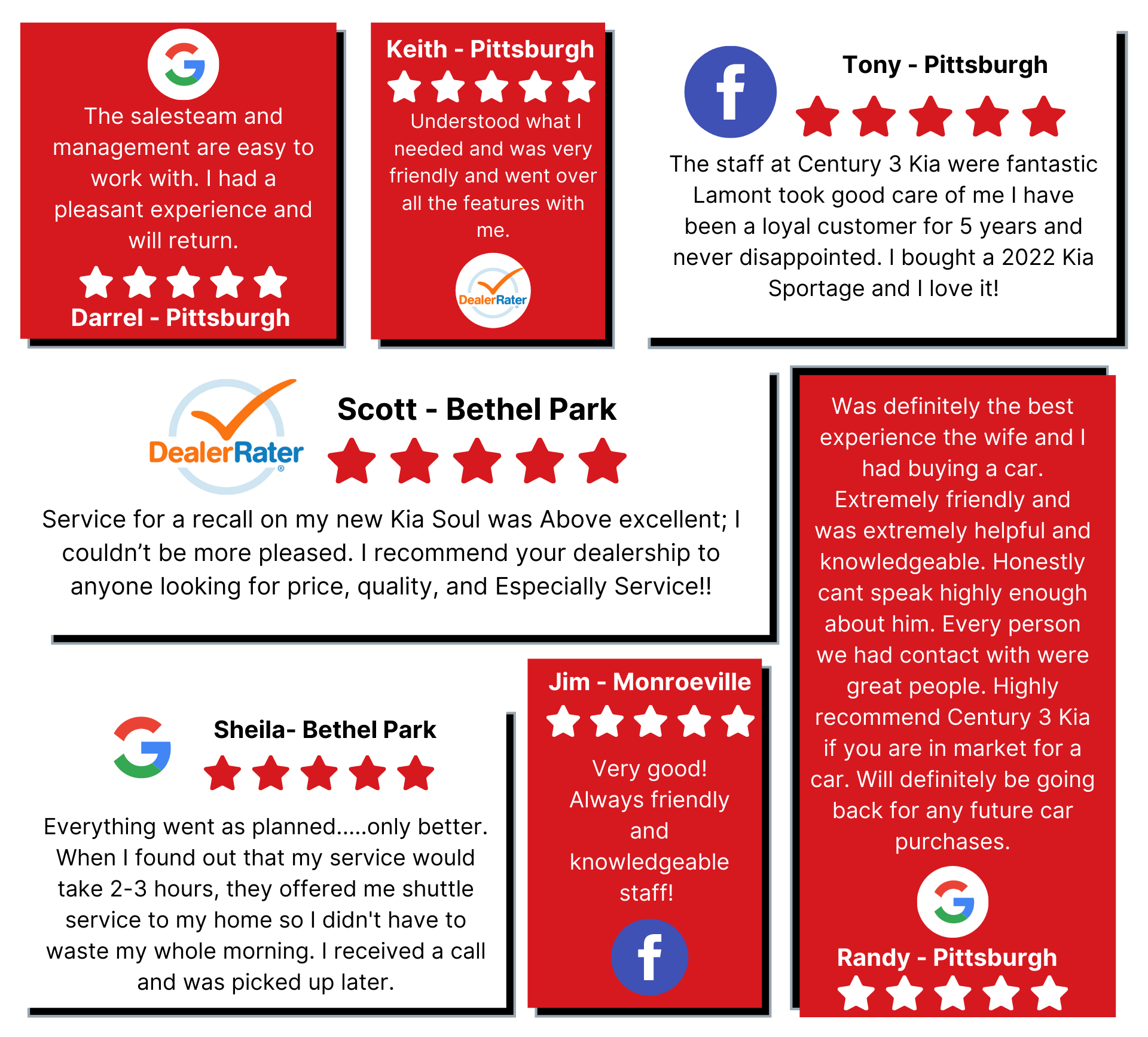 Testimonials about Legacy Kia of West Mifflin