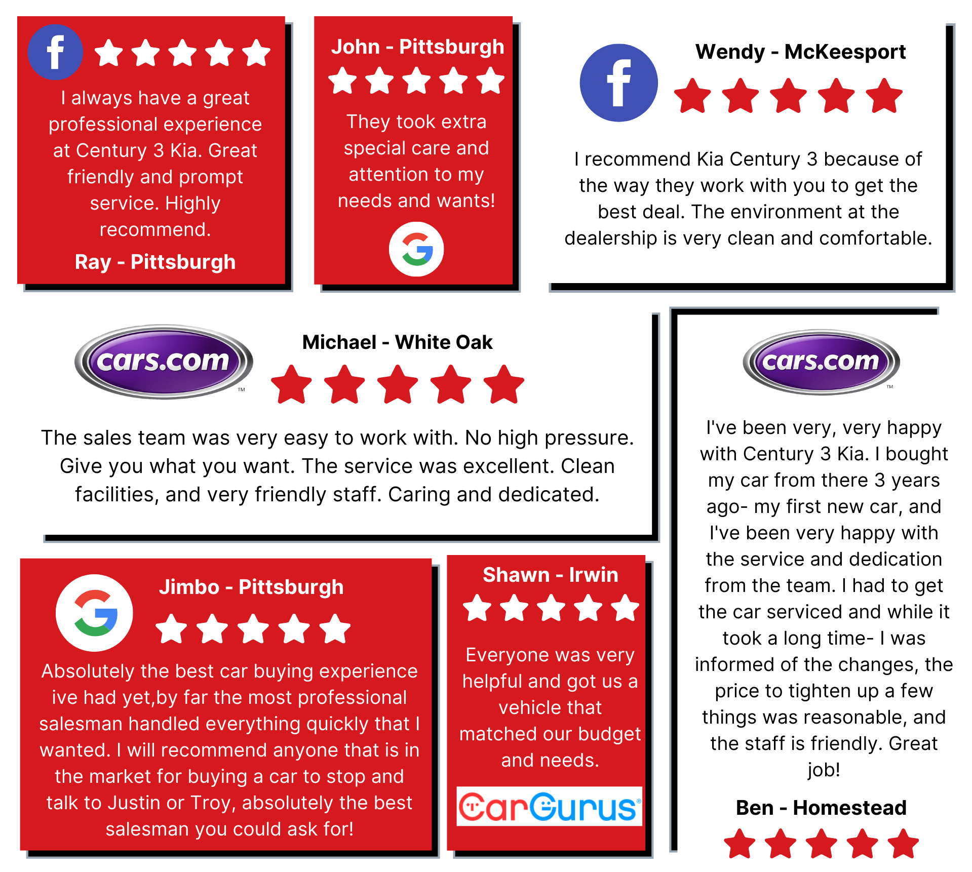 Testimonials about Legacy Kia of West Mifflin